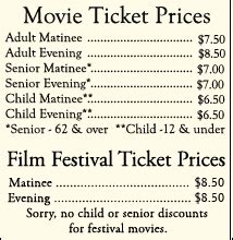 cannery movie theater ticket prices.